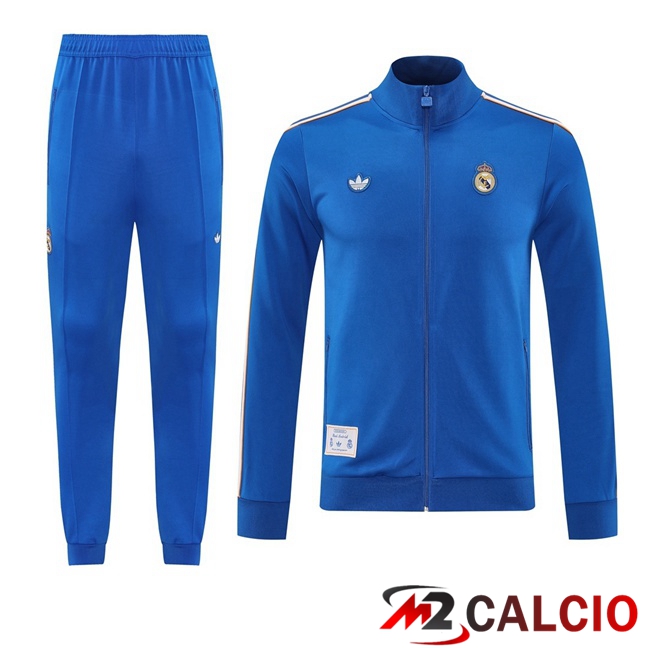 Insieme Tuta Calcio - Giacca Real Madrid Blu 2025/2026  Insieme Tuta Calcio - Giacca Real Madrid Blu 2025/2026
