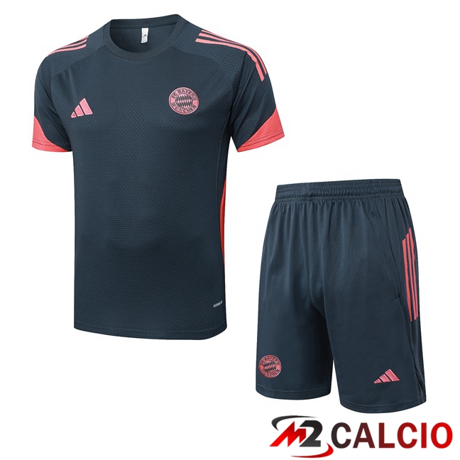 Insieme T Shirt Allenamento Bayern Monaco + Pantaloncini Grigio 2025/2026  Insieme T Shirt Allenamento Bayern Monaco + Pantaloncini Grigio 2025/2026