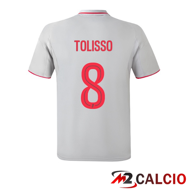 Maglie Calcio Lione OL (TOLISSO 8) Terza Grigio 2025/2026  Maglie Calcio Lione OL (TOLISSO 8) Terza Grigio 2025/2026