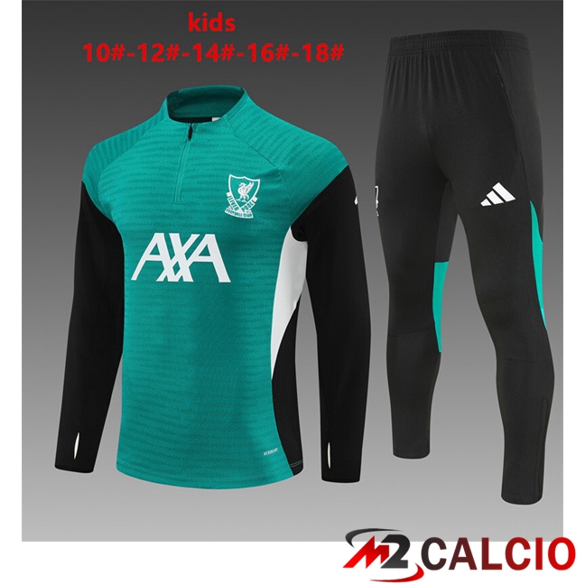 Insieme Tuta Calcio FC Liverpool Bambino Verde 2025/2026  Insieme Tuta Calcio FC Liverpool Bambino Verde 2025/2026