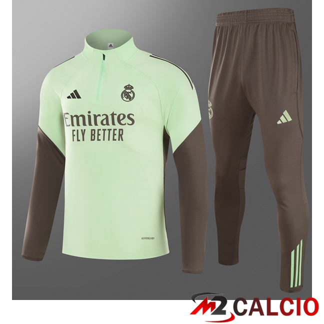Insieme Tuta Calcio Real Madrid Bambino Verde 2025/2026  Insieme Tuta Calcio Real Madrid Bambino Verde 2025/2026