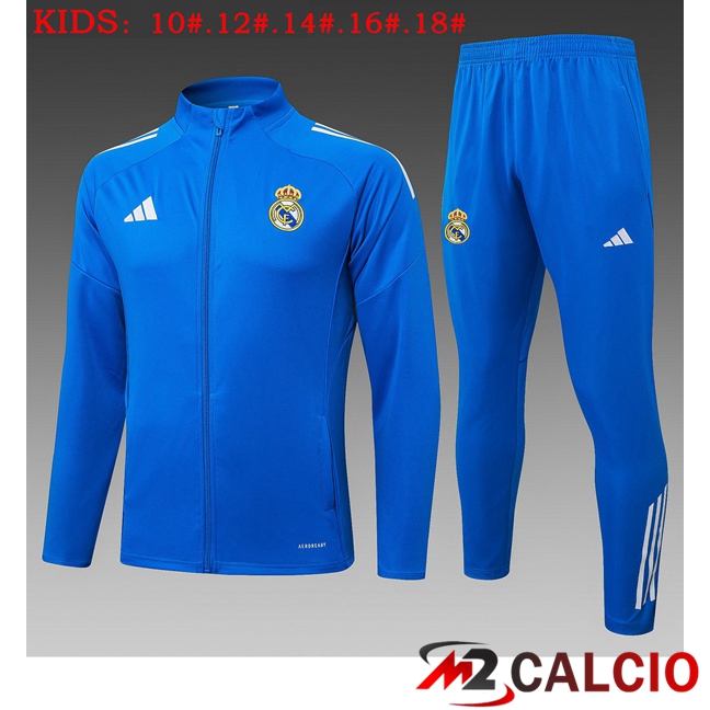 Insieme Tuta Calcio - Giacca Real Madrid Bambino Blu 2025/2026  Insieme Tuta Calcio - Giacca Real Madrid Bambino Blu 2025/2026
