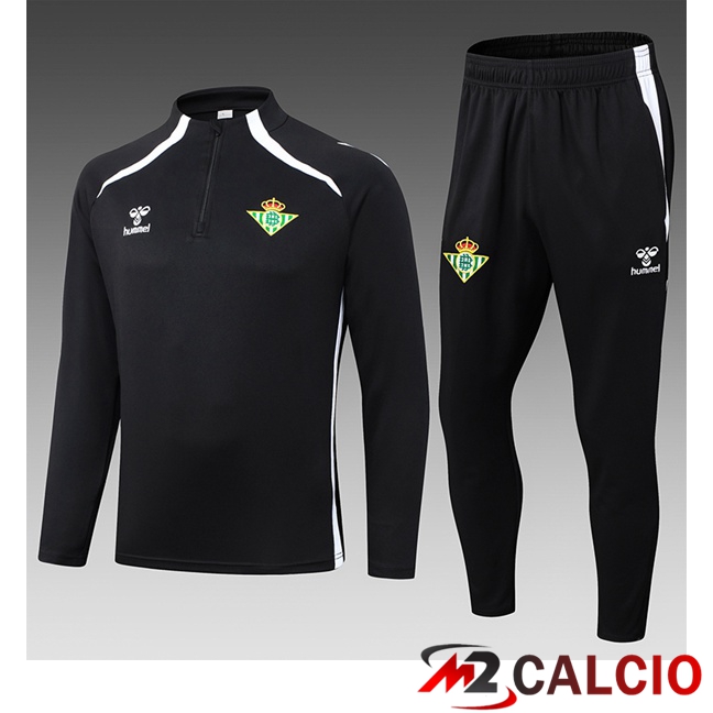 Insieme Tuta Calcio Real Betis Bambino Nero 2025/2026  Insieme Tuta Calcio Real Betis Bambino Nero 2025/2026