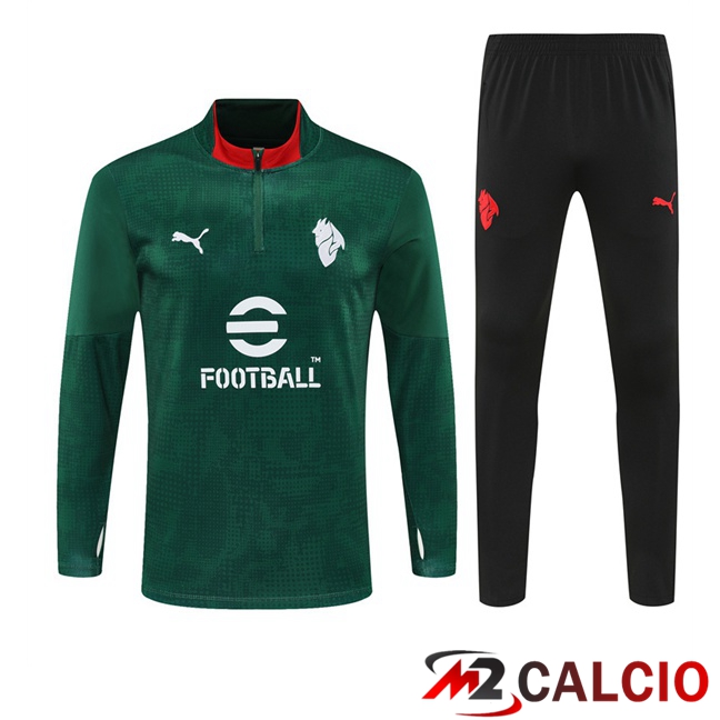 Insieme Tuta Calcio AC Milan Verde 2025/2026  Insieme Tuta Calcio AC Milan Verde 2025/2026