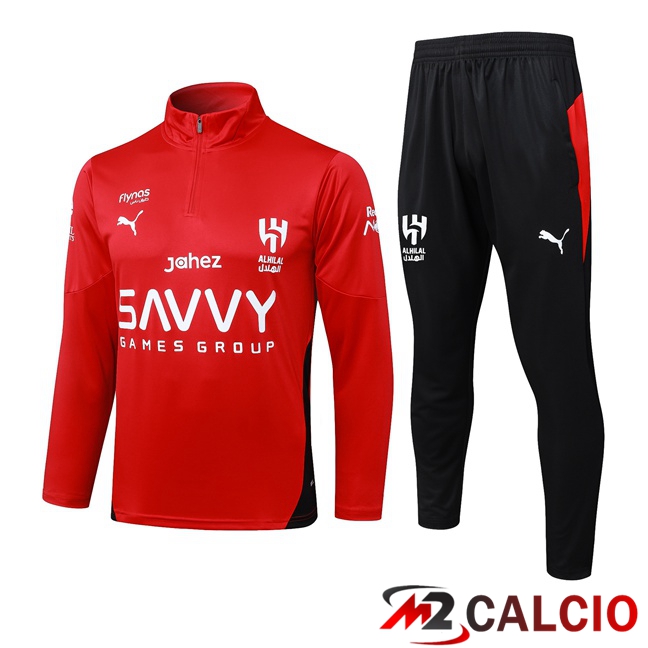 Insieme Tuta Calcio Al-Hilal FC Rosso 2025/2026  Insieme Tuta Calcio Al-Hilal FC Rosso 2025/2026