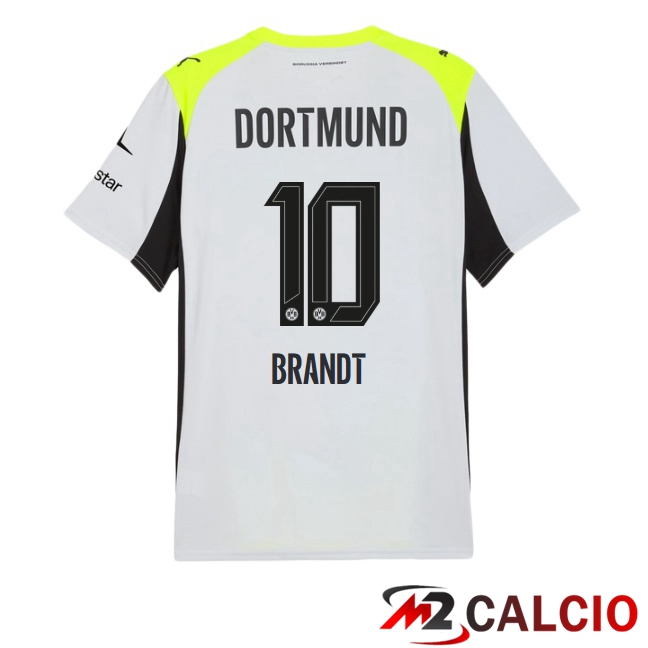 Maglie Calcio Dortmund BVB (Brandt 10) Seconda Grigio Verde 2025/2026  Maglie Calcio Dortmund BVB (Brandt 10) Seconda Grigio Verde 2025/2026