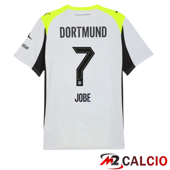 Maglie Calcio Dortmund BVB (Jobe 7) Seconda Grigio Verde 2025/2026  Maglie Calcio Dortmund BVB (Jobe 7) Seconda Grigio Verde 2025/2026