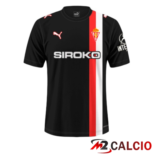 Maglie Calcio Sporting Gijon Seconda Nero 2025/2026  Maglie Calcio Sporting Gijon Seconda Nero 2025/2026