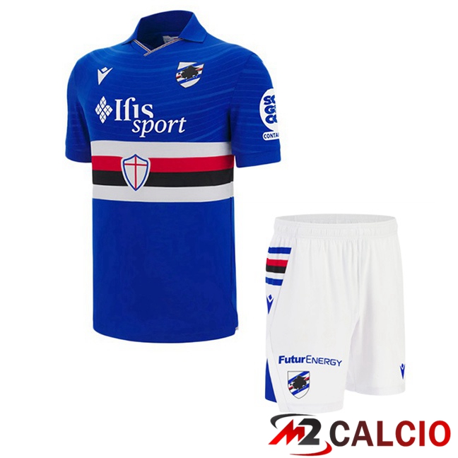 Maglie Calcio UC Sampdoria Bambino Prima Blu 2025/2026  Maglie Calcio UC Sampdoria Bambino Prima Blu 2025/2026