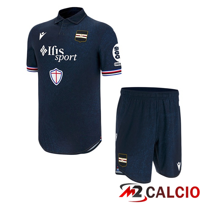 Maglie Calcio UC Sampdoria Bambino Terza Nero 2025/2026  Maglie Calcio UC Sampdoria Bambino Terza Nero 2025/2026