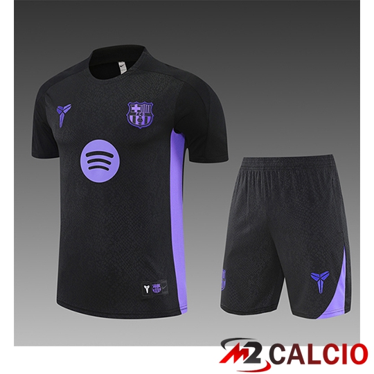 Insieme T Shirt Allenamento FC Barcellona Bambino Nero/Viola 2025/2026  Insieme T Shirt Allenamento FC Barcellona Bambino Nero/Viola 2025/2026