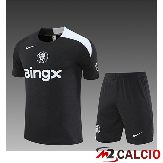Insieme T Shirt Allenamento FC Chelsea Bambino Nero/Bianco 2025/2026
