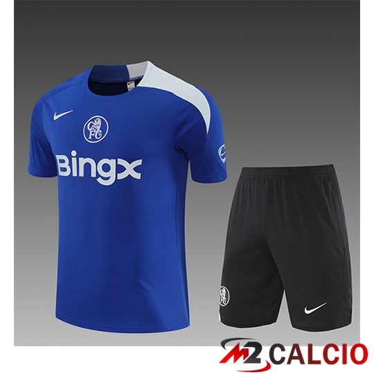 Insieme T Shirt Allenamento FC Chelsea Bambino Blu/Bianco 2025/2026