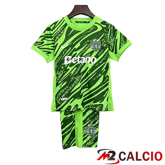 Maglie Calcio Sporting SCP Bambino Portiere Verde 2025/2026  Maglie Calcio Sporting SCP Bambino Portiere Verde 2025/2026