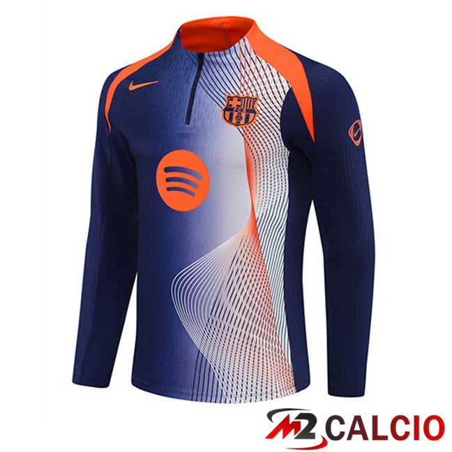 Felpa Allenamento FC Barcellona Blu Reale Arancia 2025/2026  Felpa Allenamento FC Barcellona Blu Reale Arancia 2025/2026