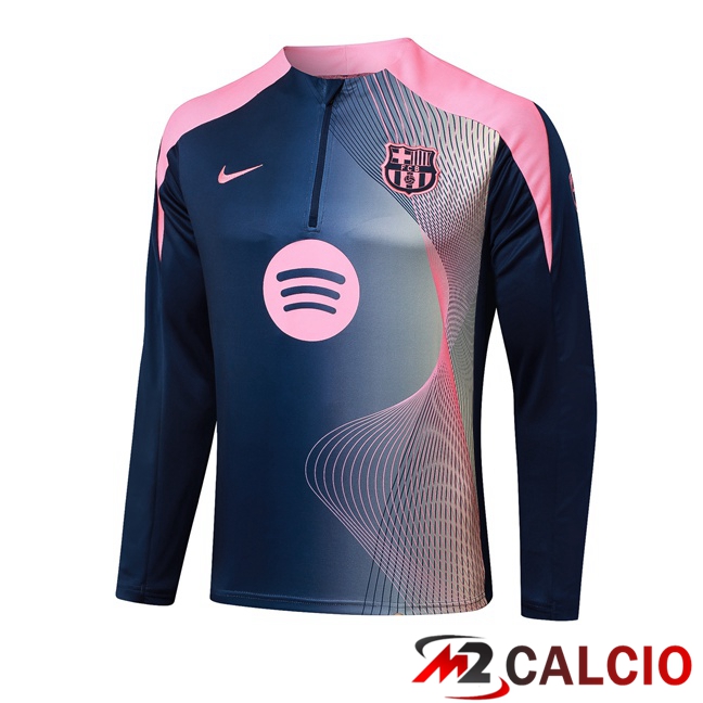 Felpa Allenamento FC Barcellona Blu Reale Rosa 2025/2026  Felpa Allenamento FC Barcellona Blu Reale Rosa 2025/2026