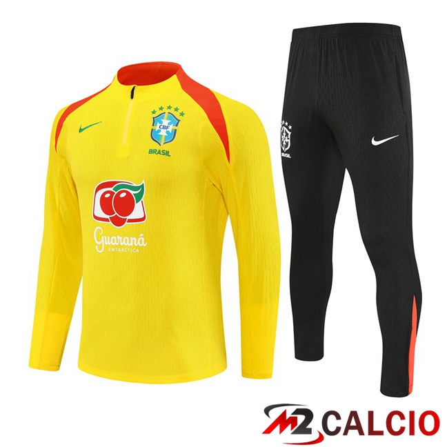 Insieme Tuta Calcio Brasile Giallo 2025/2026  Insieme Tuta Calcio Brasile Giallo 2025/2026