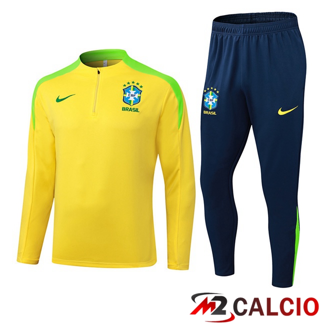 Insieme Tuta Calcio Brasile Giallo 2025/2026  Insieme Tuta Calcio Brasile Giallo 2025/2026