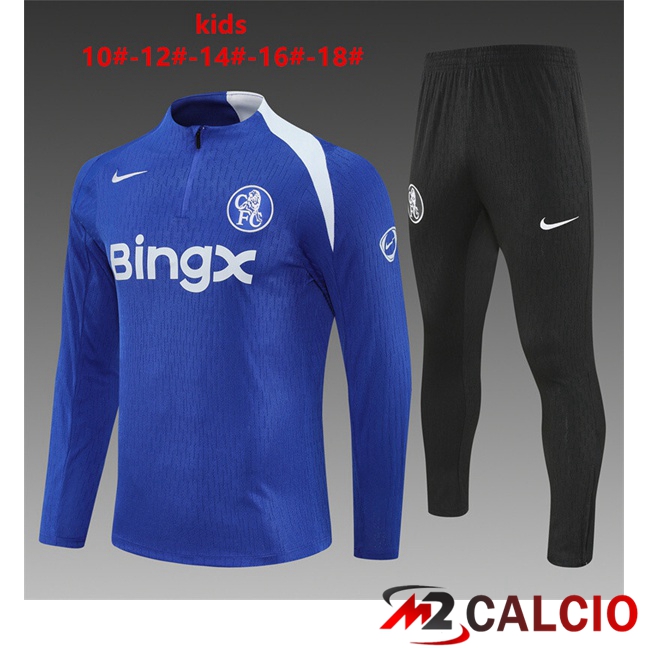 Insieme Tuta Calcio FC Chelsea Bambino Blu 2025/2026  Insieme Tuta Calcio FC Chelsea Bambino Blu 2025/2026