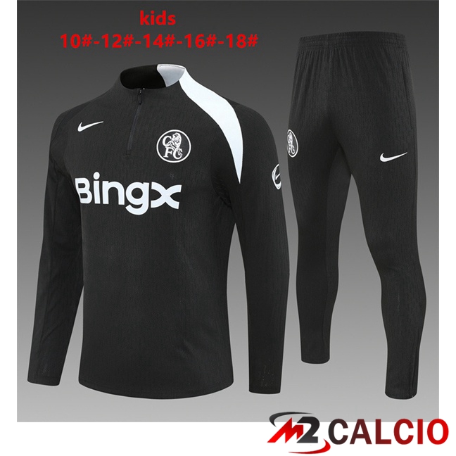 Insieme Tuta Calcio FC Chelsea Bambino Nero 2025/2026  Insieme Tuta Calcio FC Chelsea Bambino Nero 2025/2026