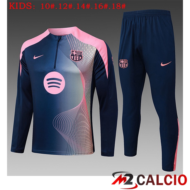 Insieme Tuta Calcio FC Barcellona Bambino Blu Reale Rosa 2025/2026  Insieme Tuta Calcio FC Barcellona Bambino Blu Reale Rosa 2025/2026