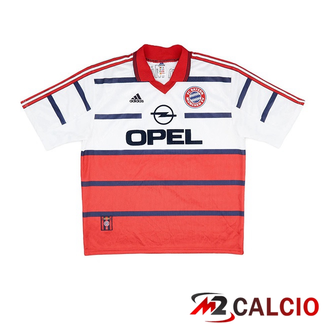 Maglie Calcio Bayern Monaco Retro Seconda Bianco Rosso 1998-2000  Maglie Calcio Bayern Monaco Retro Seconda Bianco Rosso 1998-2000