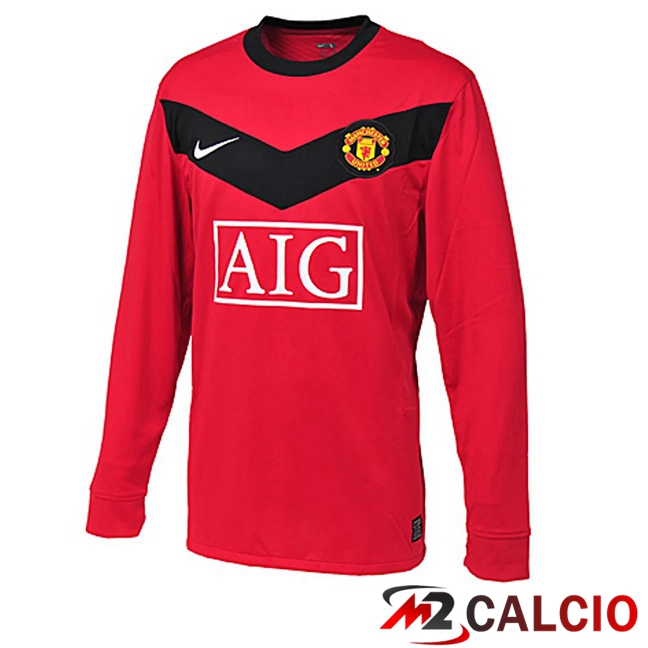 Maglie Calcio Manchester United Retro Prima Manica Lunga Rosso 2009-2010  Maglie Calcio Manchester United Retro Prima Manica Lunga Rosso 2009-2010