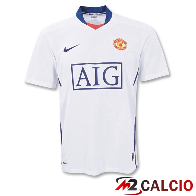 Maglie Calcio Manchester United Retro Seconda Bianco 2008-2009  Maglie Calcio Manchester United Retro Seconda Bianco 2008-2009