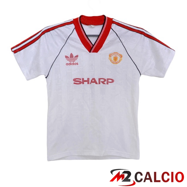 Maglie Calcio Manchester United Retro Seconda Bianco 1988-1990  Maglie Calcio Manchester United Retro Seconda Bianco 1988-1990