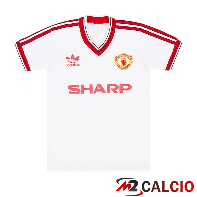 Maglie Calcio Manchester United Retro Seconda Bianco 1986-1988  Maglie Calcio Manchester United Retro Seconda Bianco 1986-1988