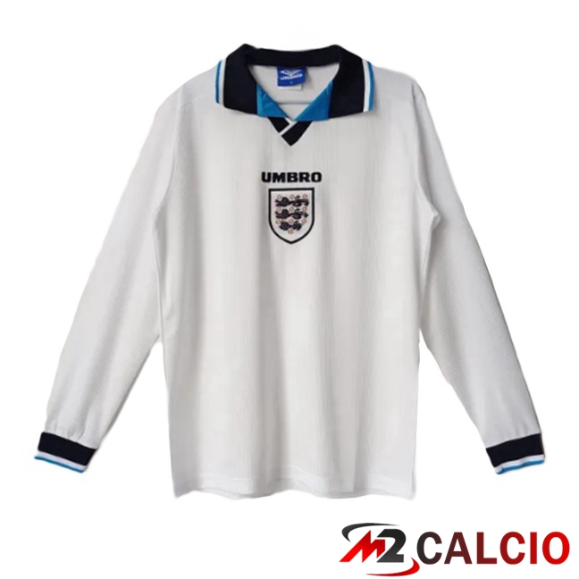Maglie Calcio Inghilterra Retro Prima Manica Lunga Bianco 1996  Maglie Calcio Inghilterra Retro Prima Manica Lunga Bianco 1996