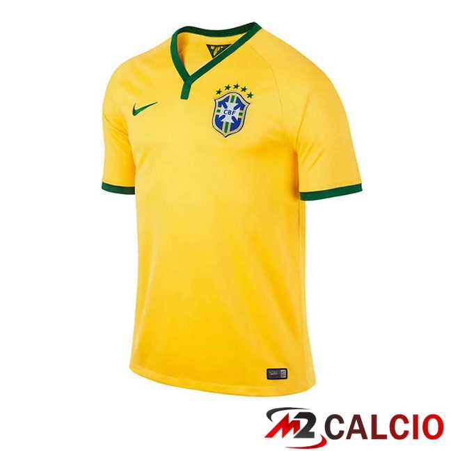 Maglie Calcio Brasile Retro Prima Giallo 2014  Maglie Calcio Brasile Retro Prima Giallo 2014