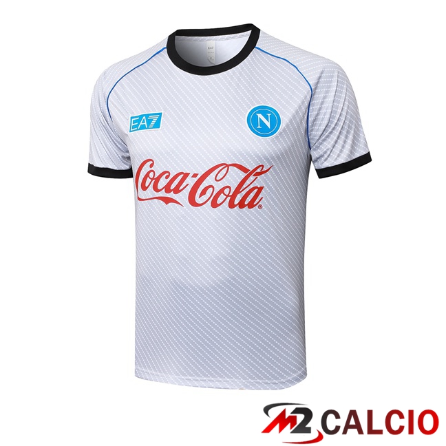 T Shirt Allenamento SSC Napoli Bianco 2025/2026  T Shirt Allenamento SSC Napoli Bianco 2025/2026
