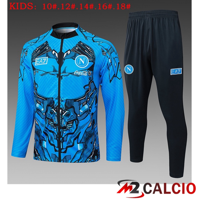 Insieme Tuta Calcio - Giacca SSC Napoli Bambino Blu 2025/2026  Insieme Tuta Calcio - Giacca SSC Napoli Bambino Blu 2025/2026