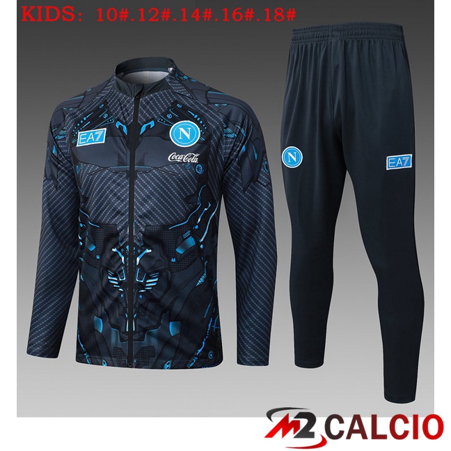 Insieme Tuta Calcio - Giacca SSC Napoli Bambino Grigio 2025/2026  Insieme Tuta Calcio - Giacca SSC Napoli Bambino Grigio 2025/2026