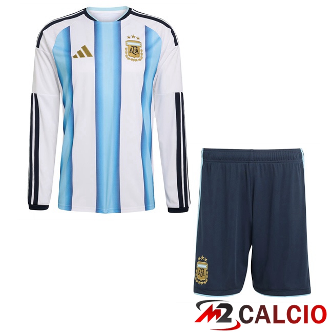 Maglie Calcio Argentina Bambino Prima Manica Lunga Blu Bianco 2026/2027 Maglie Calcio Argentina Bambino Prima Manica Lunga Blu Bianco 2026/2027
