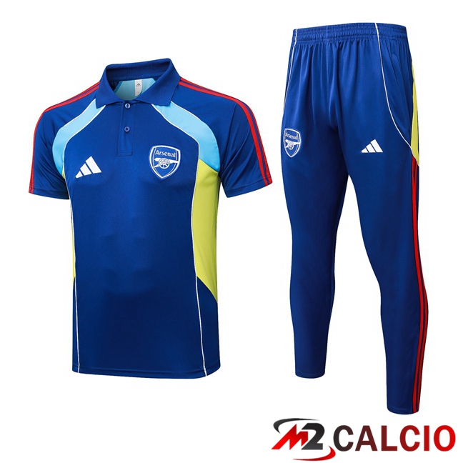 Insieme Polo Arsenal + Pantaloni Blu 2025/2026 Insieme Polo Arsenal + Pantaloni Blu 2025/2026