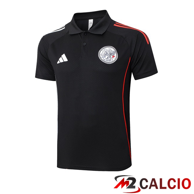 Maglia Polo AFC Ajax Nero 2025/2026 Maglia Polo AFC Ajax Nero 2025/2026