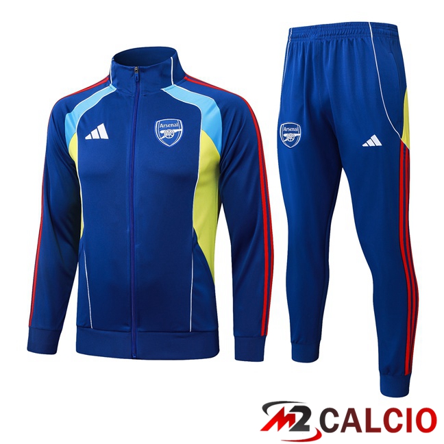 Insieme Tuta Calcio - Giacca Arsenal Blu 2025/2026 Insieme Tuta Calcio - Giacca Arsenal Blu 2025/2026