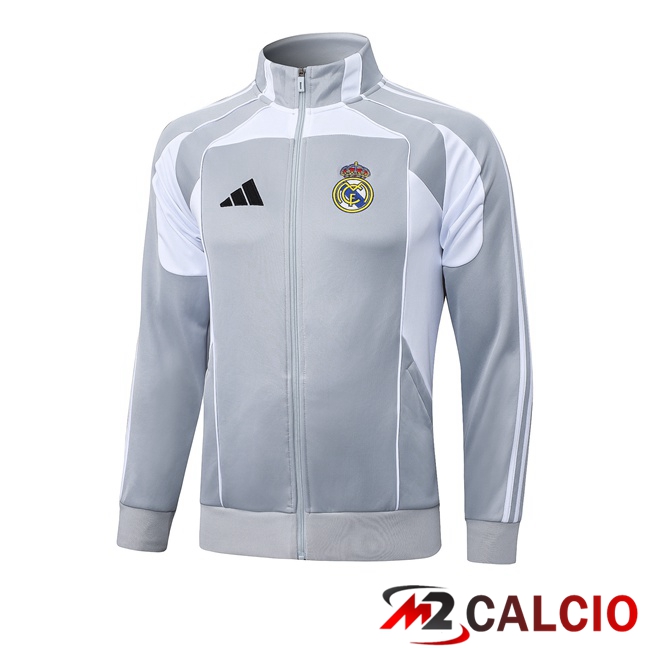 Giacca Calcio Real Madrid Bianco 2025/2026 Giacca Calcio Real Madrid Bianco 2025/2026