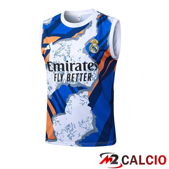 Canotta Allenamento Real Madrid Blu Bianco 2025/2026 Canotta Allenamento Real Madrid Blu Bianco 2025/2026