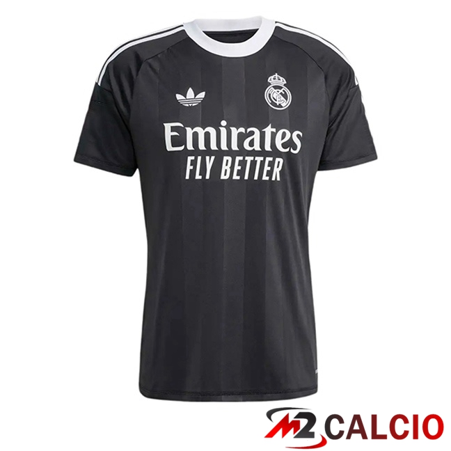 Maglie Calcio Real Madrid Portiere Nero 2025/2026 Maglie Calcio Real Madrid Portiere Nero 2025/2026