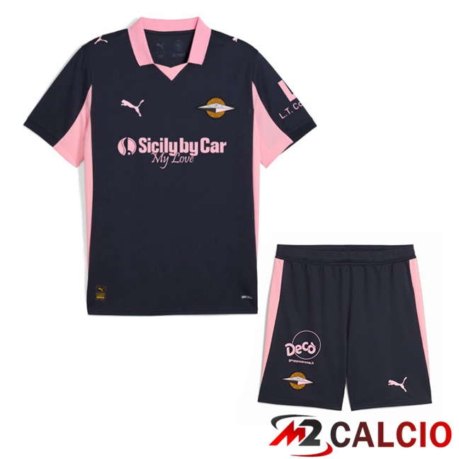 Maglie Calcio Palerme FC Bambino Seconda Nero 2025/2026 Maglie Calcio Palerme FC Bambino Seconda Nero 2025/2026