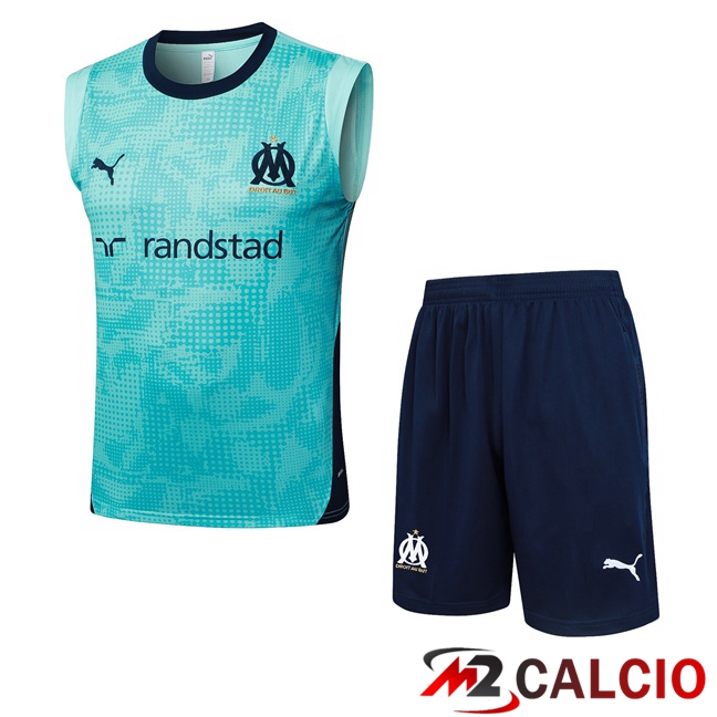 Canotta Allenamento Marsiglia OM + Pantaloncini Verde 2025/2026 Canotta Allenamento Marsiglia OM + Pantaloncini Verde 2025/2026