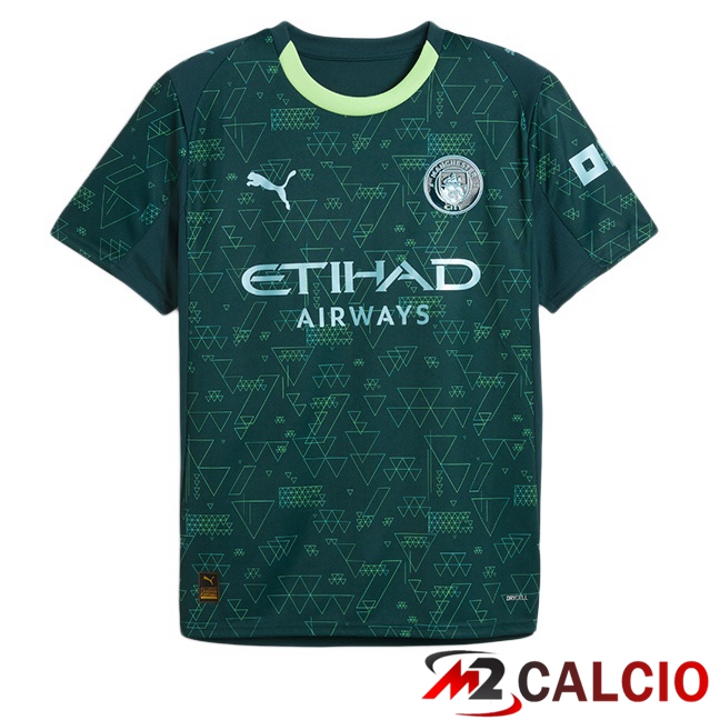 Maglie Calcio Manchester City Quarto Verde 2025/2026 Maglie Calcio Manchester City Quarto Verde 2025/2026