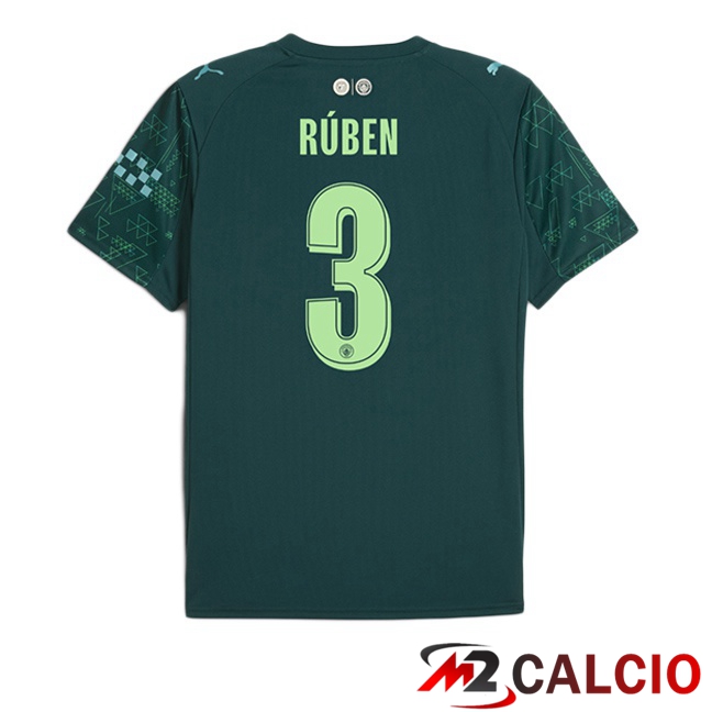 Maglie Calcio Manchester City (Ruben Dias 3) Quarto Verde 2025/2026