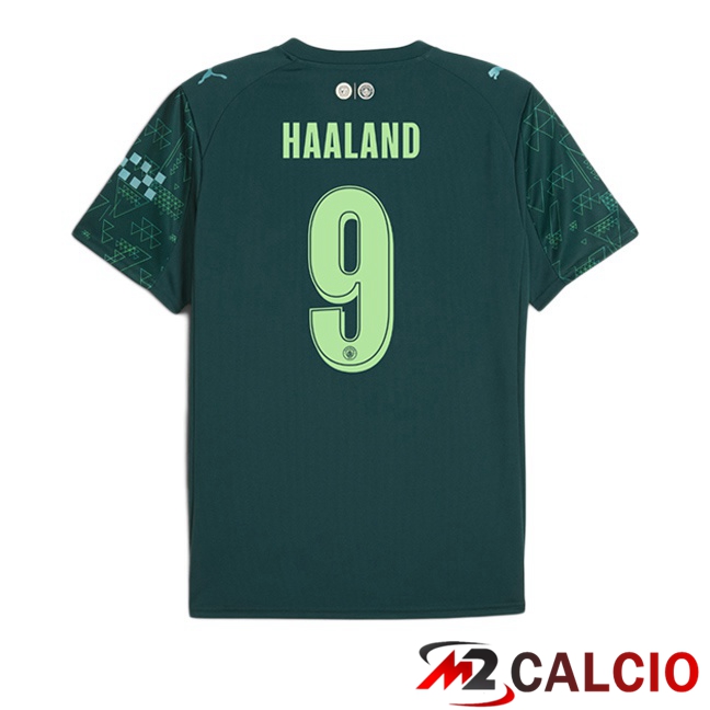 Maglie Calcio Manchester City (Erling Haaland 9) Quarto Verde 2025/2026