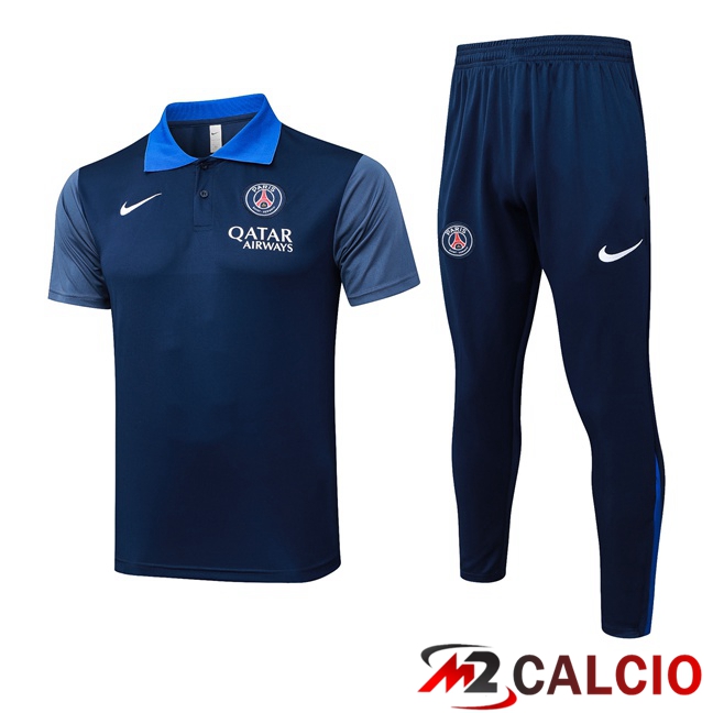 Insieme Polo Paris PSG + Pantaloni Blu Reale 2025/2026 Insieme Polo Paris PSG + Pantaloni Blu Reale 2025/2026