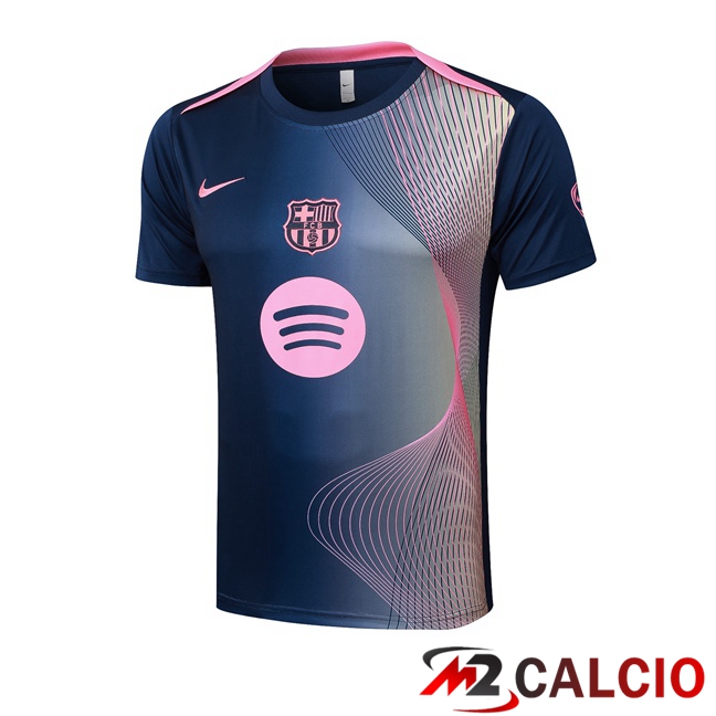 T Shirt Allenamento FC Barcellona Rosa Blu Reale 2025/2026 T Shirt Allenamento FC Barcellona Rosa Blu Reale 2025/2026