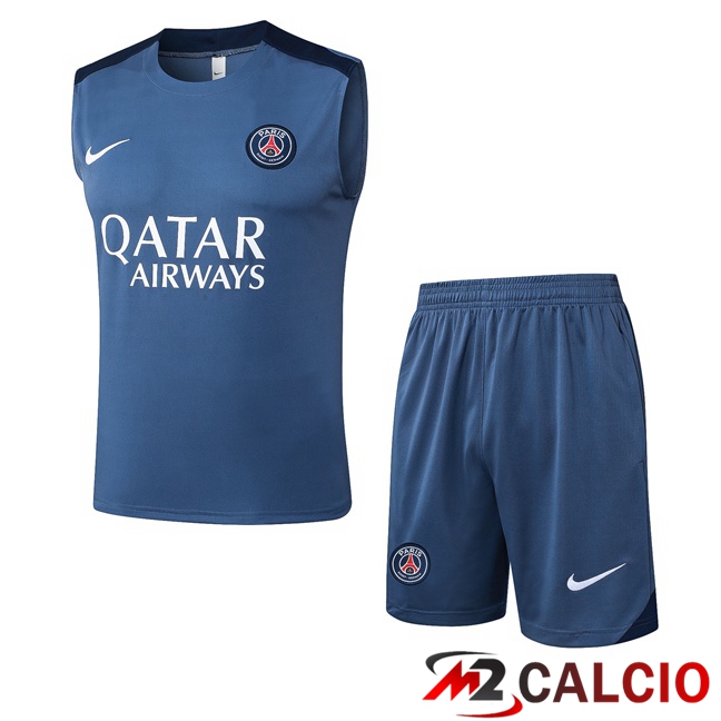 Canotta Allenamento Paris PSG + Pantaloncini Grigio 2025/2026 Canotta Allenamento Paris PSG + Pantaloncini Grigio 2025/2026